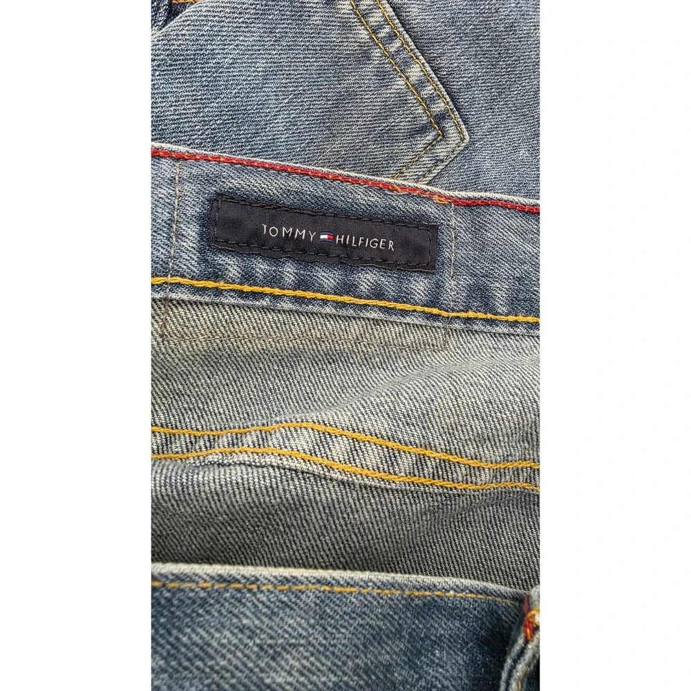 Tommy Hilfiger Mens Blue Denim Carpenter Shorts Medium Wash Size 38 Hammer Loop